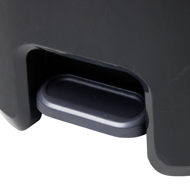 Poubelle &agrave; p&eacute;dale 27L plastique noir et gris fonc&eacute; 37x30xH46cm