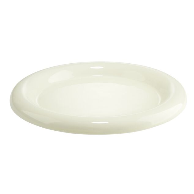 Assiette plate ronde Bubble c&eacute;ramique unie blanc &eacute;cru &Oslash;26cm