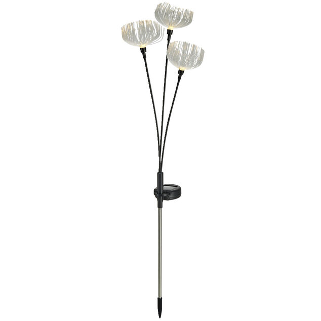 Borne solaire en m&eacute;tal &agrave; planter forme m&eacute;duse transparente H70cm