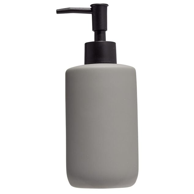 Distributeur de savon c&eacute;ramique gris &Oslash;7xH18,5cm
