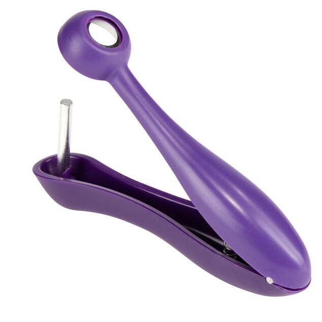 D&eacute;noyauteur manuel 8,5x13cm acier et plastique violet