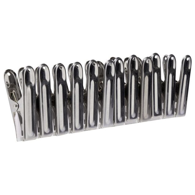 Pince &agrave; linge inox gris x12