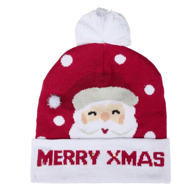 Bonnet lumineux pour adulte motif de No&euml;l (3 mod&egrave;les)