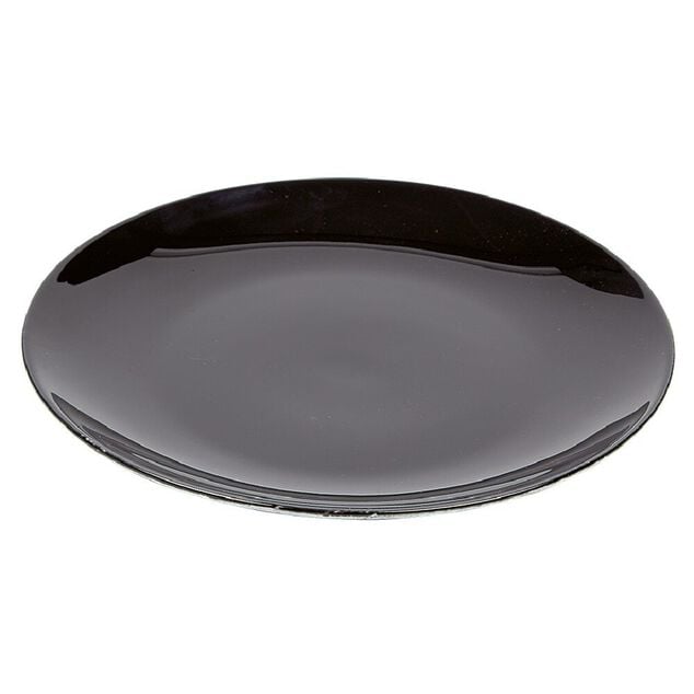 Assiette à dessert noir décor marbre gris Ø20cm