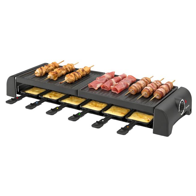 Appareil &agrave; raclette 12 personnes Homday avec spatules bambou