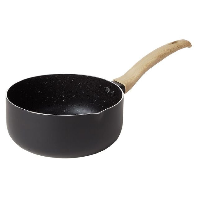 Casserole antiadh&eacute;rente poign&eacute;e soft touch beige et noir &Oslash;20cm