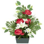 Jardini&egrave;re pivoine lys gerbera artificiel