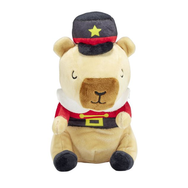 Peluche doudou enfant capybara tenue hiver polyester 11x14xH20cm (2 mod&egrave;les)