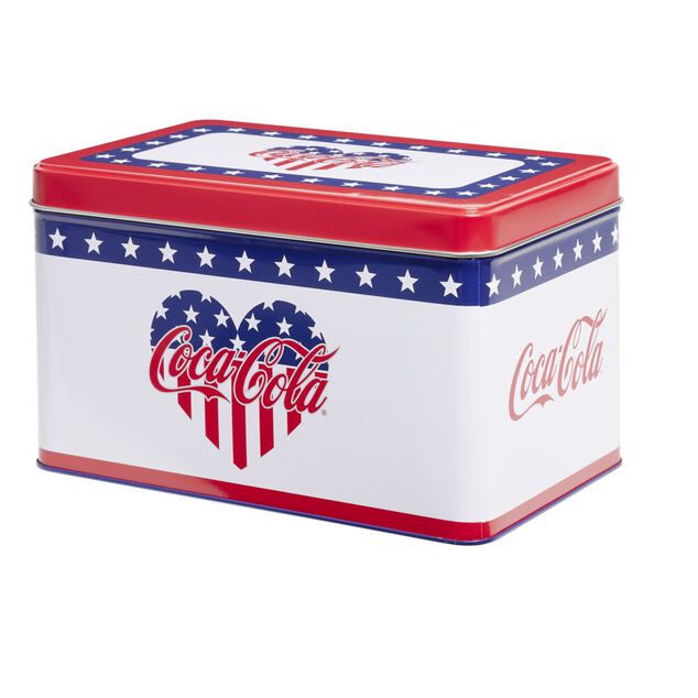 Boîte alimentaire Coca Cola rectangulaire métal 22x13xH13,5cm (2 modèles)