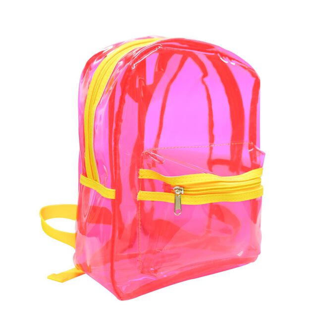 Sac &agrave; dos OMG rose et jaune transparent