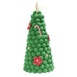Sapin à poser pompons verts H25cm