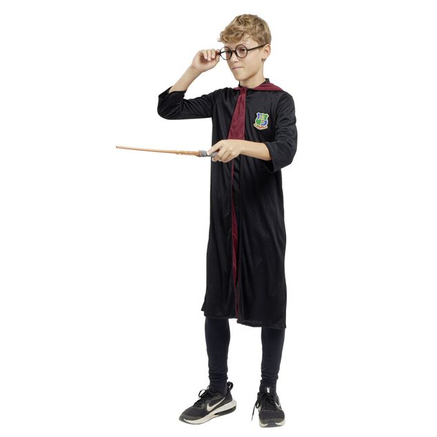 D&eacute;guisement enfant sorcier avec tunique, cravate et baguette (7/10ans ou 11/14)