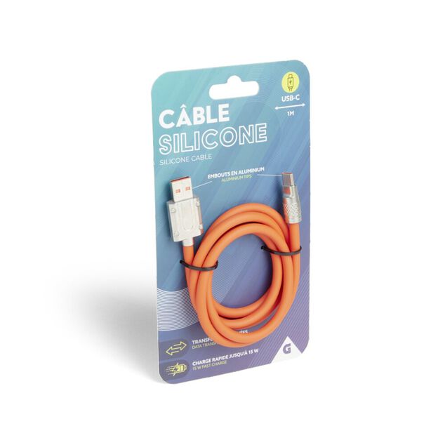 C&acirc;ble USB-C 1m en silicone