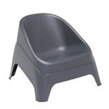 Fauteuil de jardin Neo plastique gris anthracite 76,5xP79,5xH57,5cm