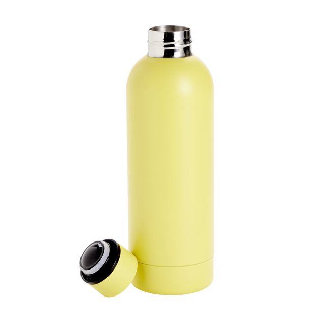 Bouteille isotherme 500ml inox couleur pastel unie (2 mod&egrave;les vert ou jaune)