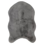 Tapis imitation fourrure gris 60x90cm