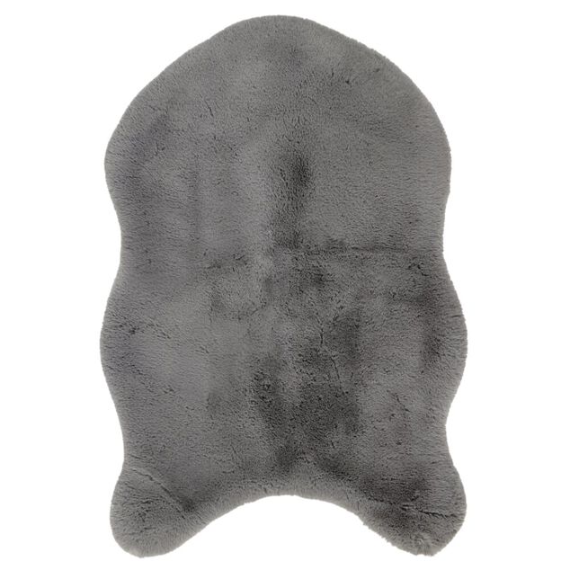 Tapis imitation fourrure gris 60x90cm