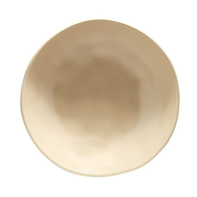 Assiette creuse forme organique c&eacute;ramique beige &Oslash;20cm