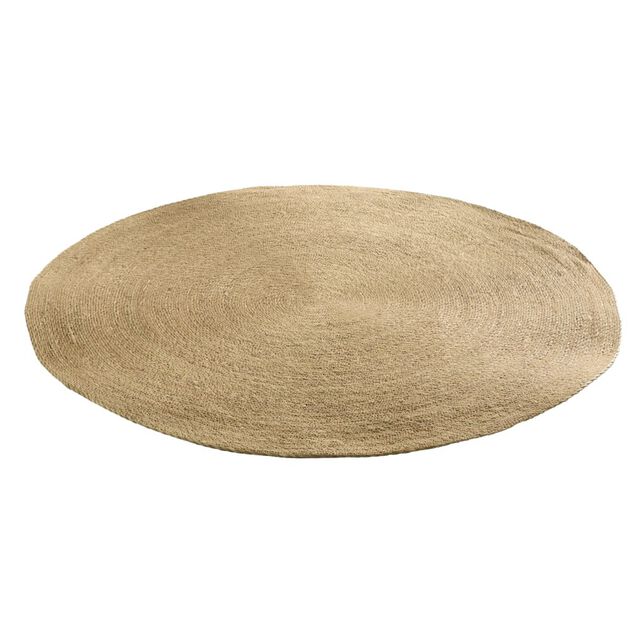 Tapis rond en jute et typha marron &Oslash;90cm