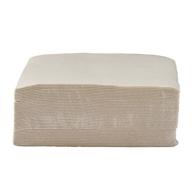 Serviette carr&eacute;e blanc lin 2 plis en papier x40