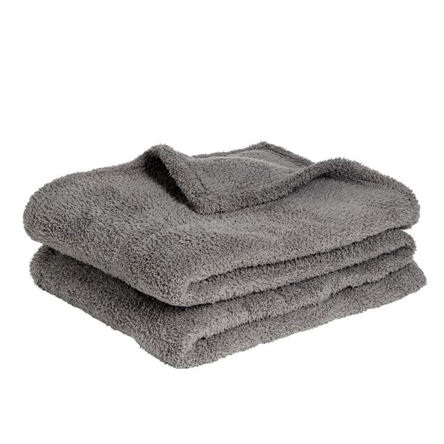 Plaid polaire gris 130x160cm