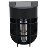 Lampe solaire plastique noir 9,5x8xH14,5cm