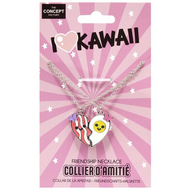 Collier d'amiti&eacute; kawaii coeur en 2 parties