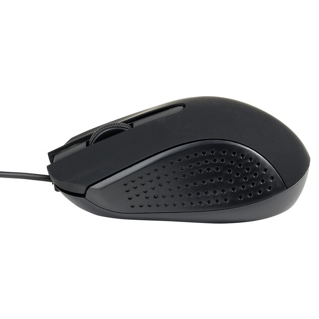 Souris PC filaire 3 boutons noire 9x6xH3cm