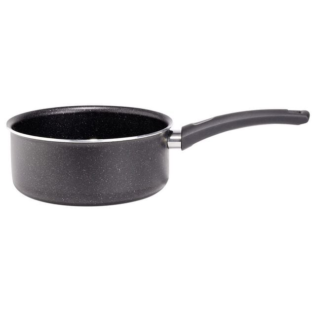 Casserole effet pierre antiadh&eacute;rente noir &Oslash;18xH7,5cm