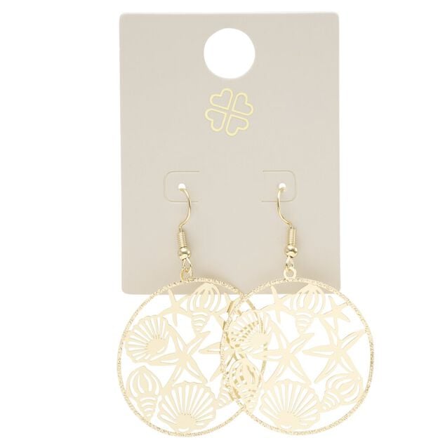 Boucles d'oreilles filigrane marin laiton dor&eacute; L2cm