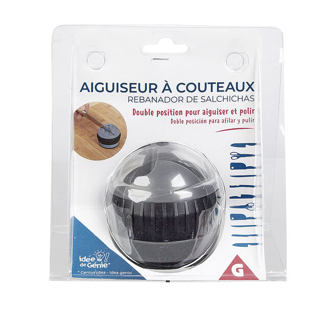 Aiguiseur &agrave; couteaux double position gris et noir