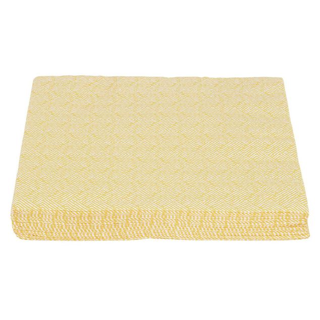 Serviette papier motif g&eacute;om&eacute;trique blanc et jaune 40x40cm 3 plis x20