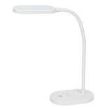 Lampe de bureau flexible &agrave; LED avec support t&eacute;l&eacute;phone blanche
