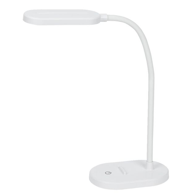 Lampe de bureau flexible &agrave; LED avec support t&eacute;l&eacute;phone blanche