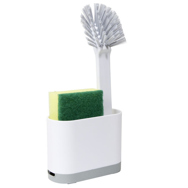 Kit de nettoyage 3en1 brosse/éponge/panière 25,5x12,5xH5,5cm