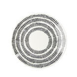 Assiette &agrave; dessert Dakar en porcelaine blanc et noir &Oslash;19cm