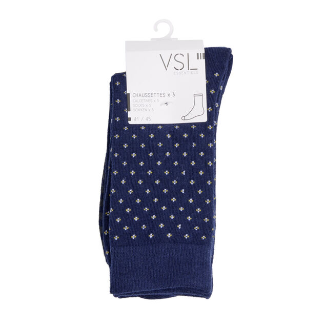 Chaussettes homme tige longue polycoton 3 paires 41/45