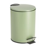 Poubelle salle de bain à pédale 3L vert sauge Ø17xH23,5cm