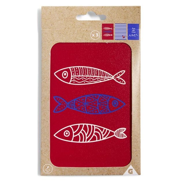 Lot de 3 affiches papier rouge et bleu 10x15cm