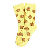 Chaussettes garçon jaunes motifs ballons basket T26/35