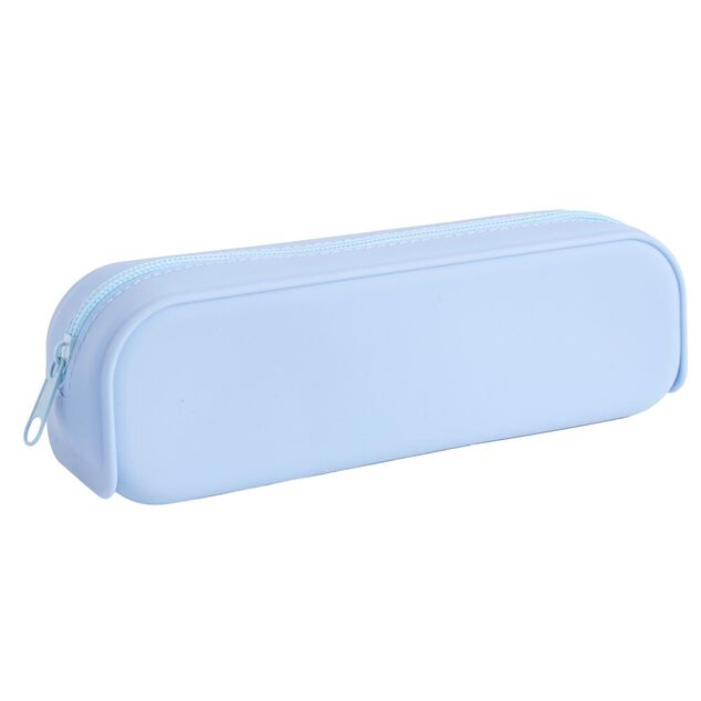 Trousse silicone couleur unie 20x5xH6cm (2 mod&egrave;les bleu ou violet)