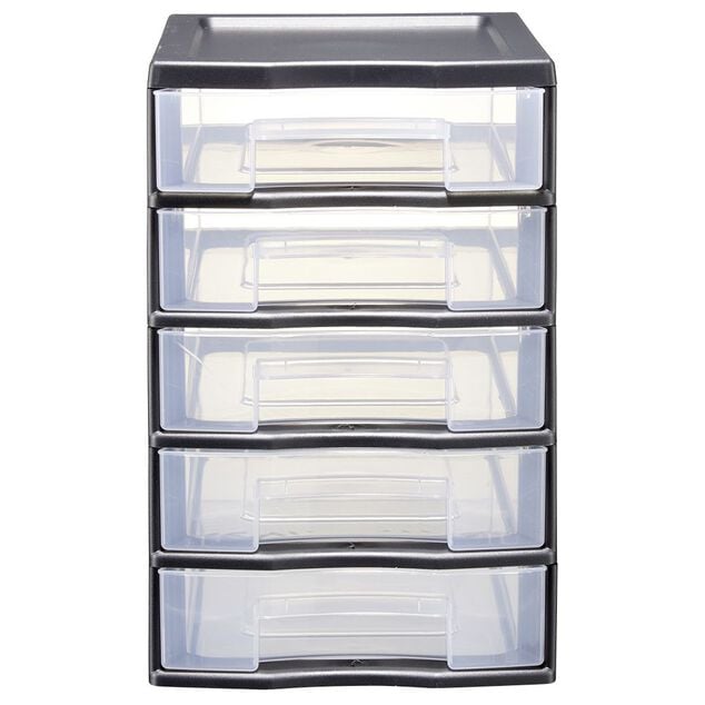 Tour de rangement 5 tiroirs format A6+ noir