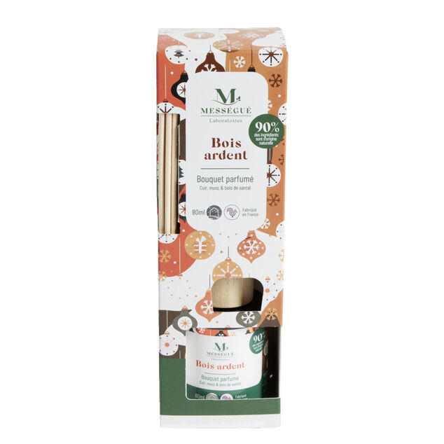 Diffuseur &agrave; b&acirc;tonnets 80ml Mess&eacute;gu&eacute; bouquet parfum&eacute; bois ardent