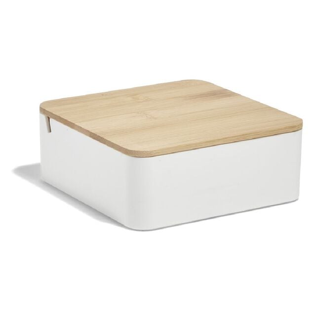 Bo&icirc;te &agrave; bijoux rectangulaire avec miroir 14,6x14,6xH5,6cm