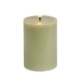 Bougie pilier &agrave; LED vert &Oslash;7xH10cm