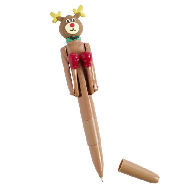 Stylo de No&euml;l avec jeu de boxe L18cm (3 mod&egrave;les)