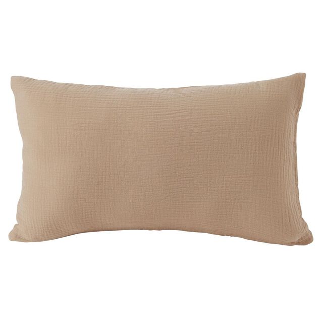 Housse de coussin 30x50cm gaze de coton orange