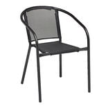 Chaise de jardin Mac&eacute;o acier et textil&egrave;ne noir 54xP57xH75cm
