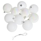 Boule de No&euml;l blanc iridescent brillant &Oslash;6cm x10