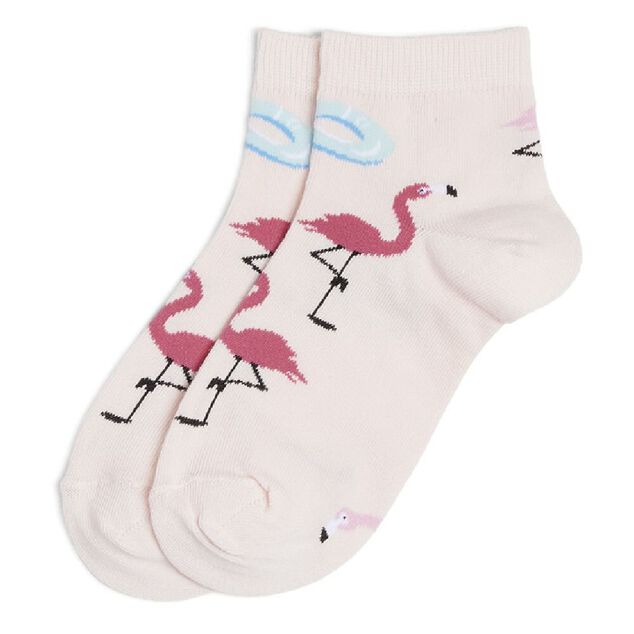 Chaussettes originales basses motif flamant rose - T36/40